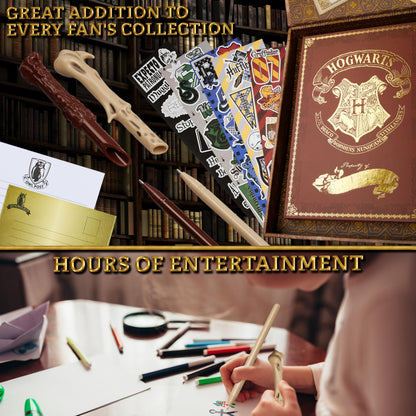 Harry and Voldemort wand pens included in Hogwarts stationery set