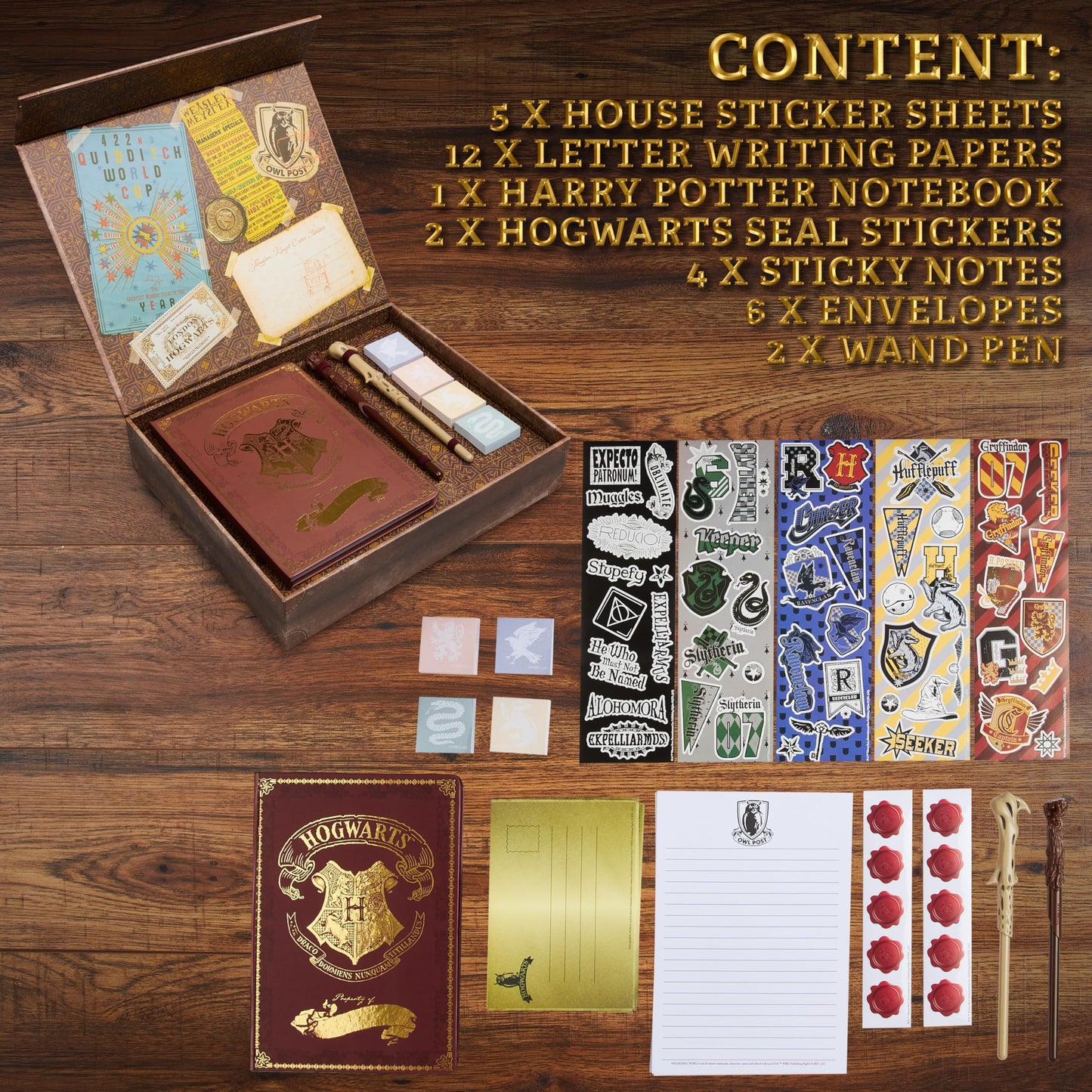 Stationery set arranged with envelopes and sticky notes