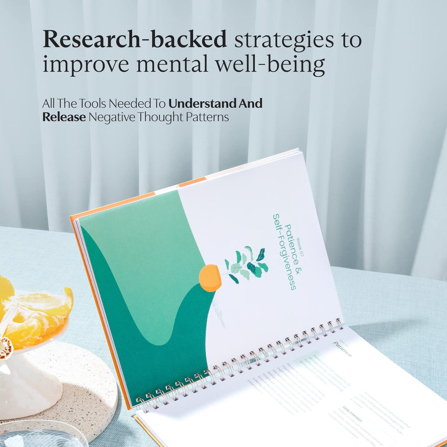 Side view of Switch Research 91-Day Self-Love Journal binding