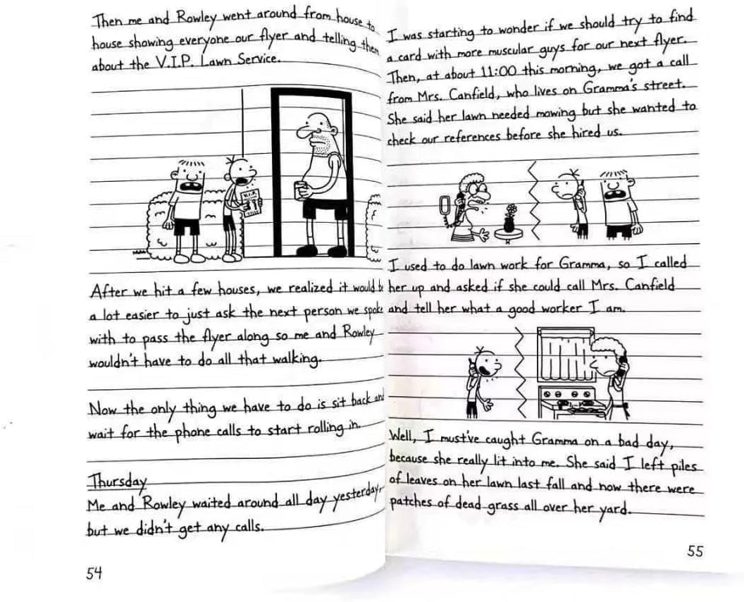 Detailed view of Jeff Kinney Wimpy Kid book set