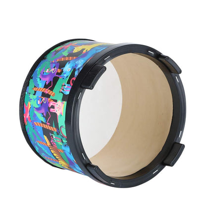 Ubblove floor tom drum for kids demonstrating the secure rubber base grips for tabletop play.