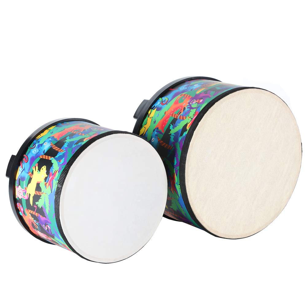 Ubblove 8 inch floor tom music drum packaged with two matching mallets for early childhood rhythm training.