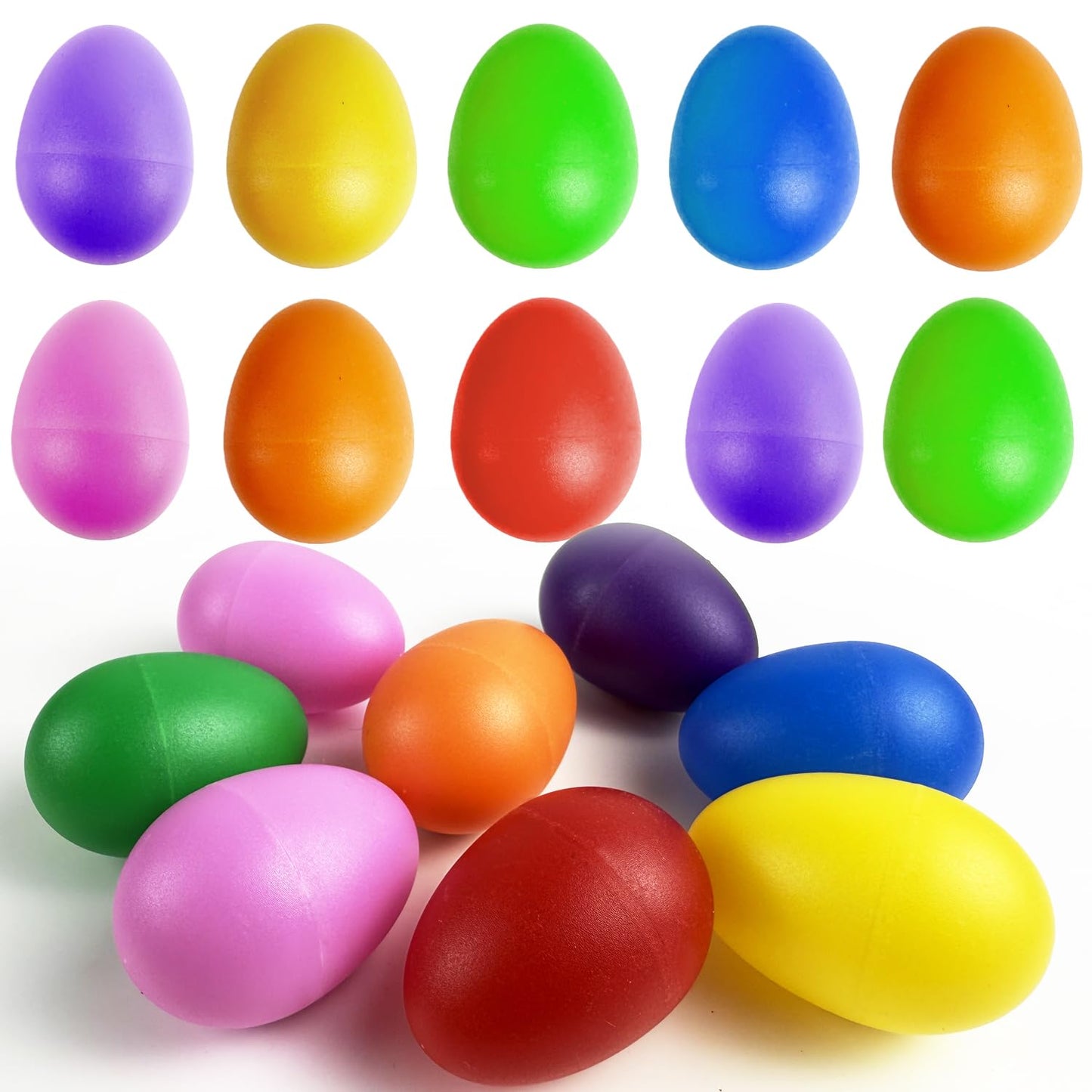 Close up view of the 2.25 inch lightweight egg shaped sensory toys designed for children hands.