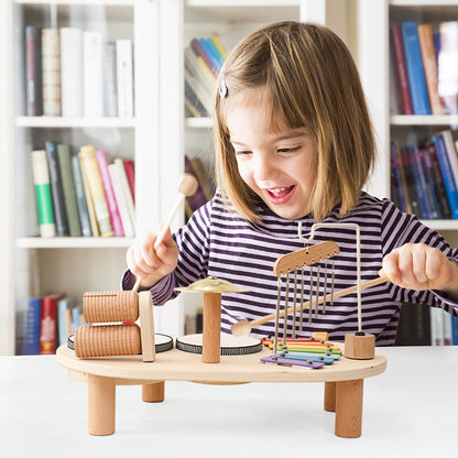 Ages one to three premium developmental wood instrument station layout