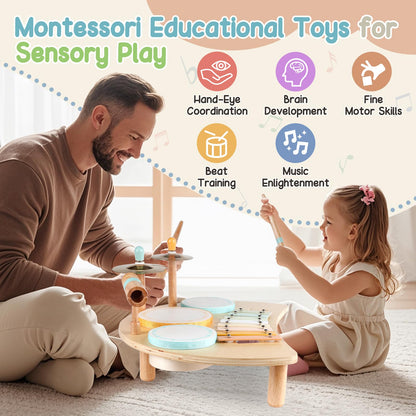 Aesthetic Morandi colored preschool music toys for early learning