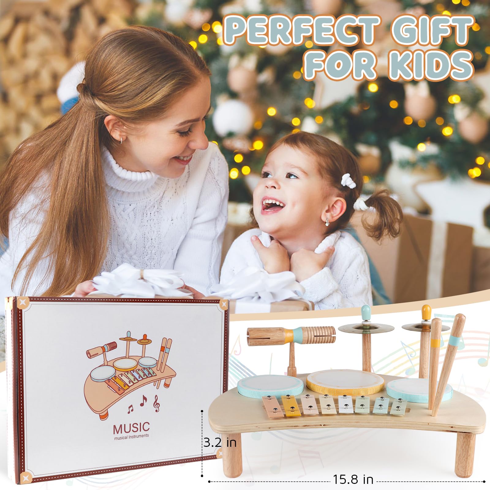 Premium imported wooden music toys for nursery and playroom decoration
