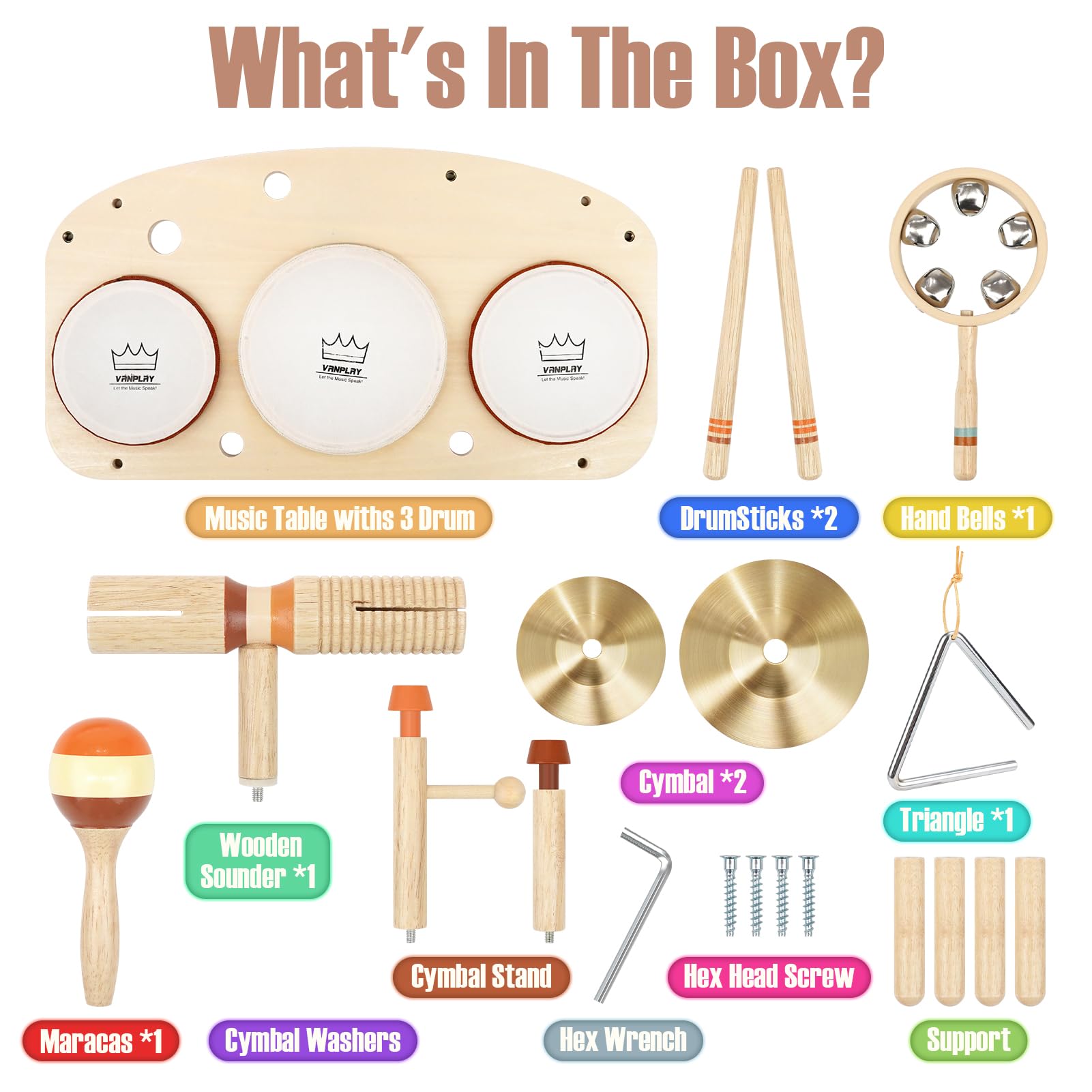 Vanplay preschool learning toy showcasing the smooth edges and safe natural wood grain.