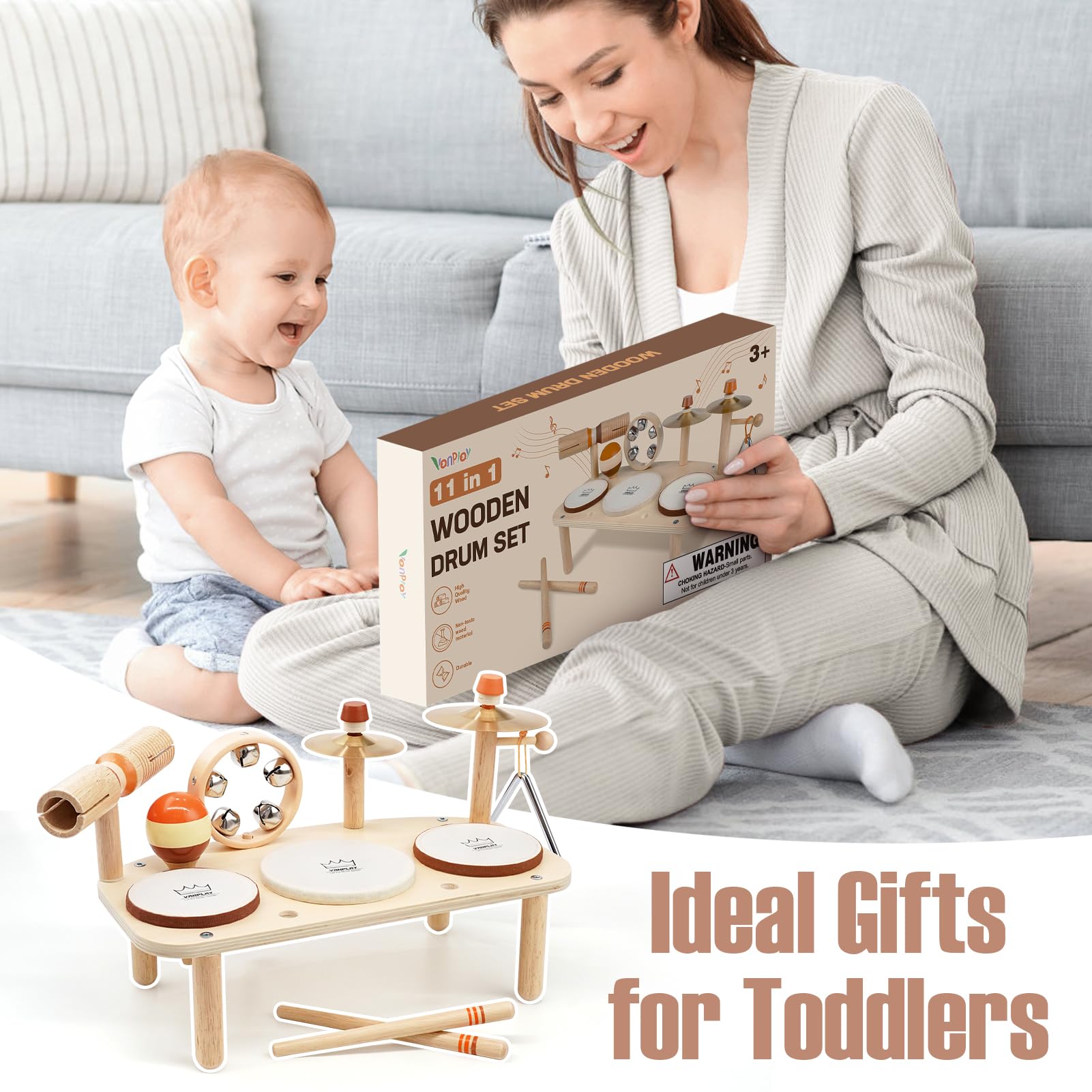 Vanplay snap-in assembly mechanism demonstration for the non-toxic wooden activity table.