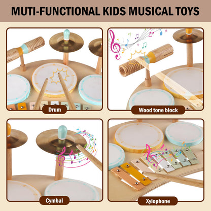 Meytccve educational musical toy showcasing the smooth rounded edges and premium non-toxic finish.
