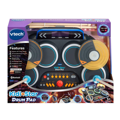 VTech child friendly drum instrument packaging with distinct USA import markings