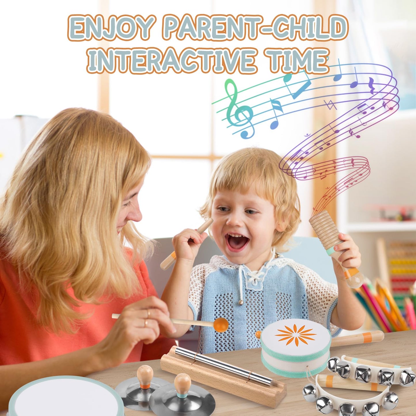 Rmischolar preschool educational music learning toys showing smooth rounded safety edges