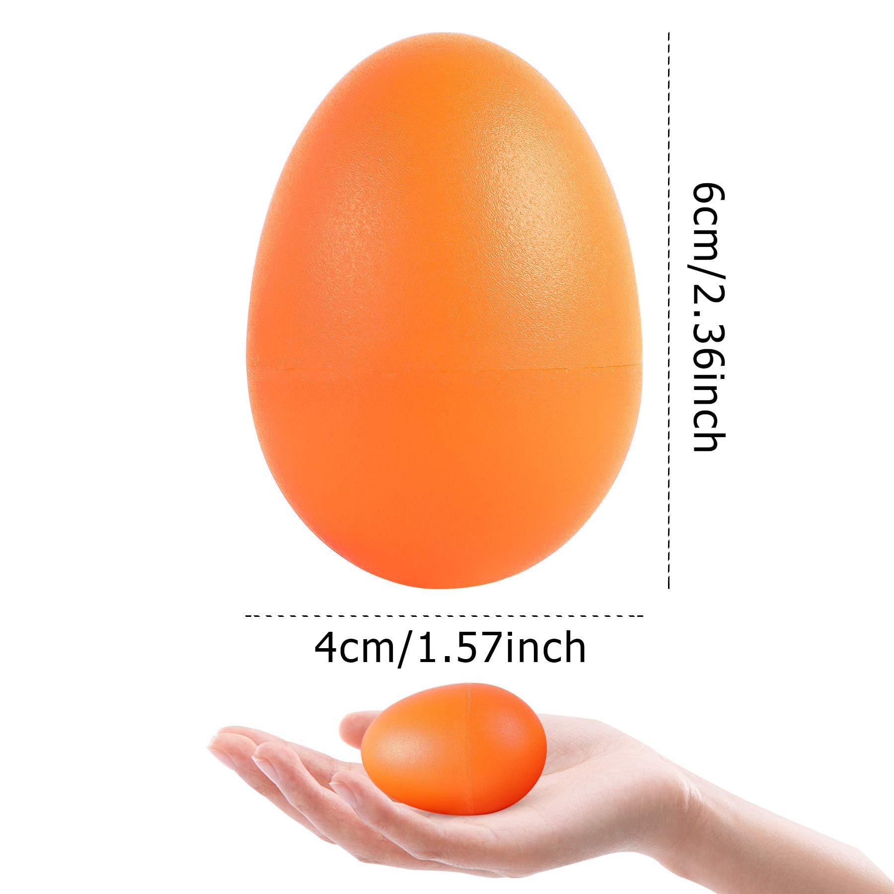 Augshy musical percussion maracas eggs arranged in pairs by color on a clean background.