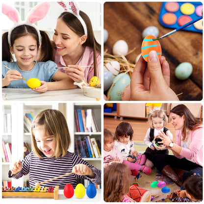 Augshy fourteen count musical egg instruments packaged safely for early childhood learning activities.