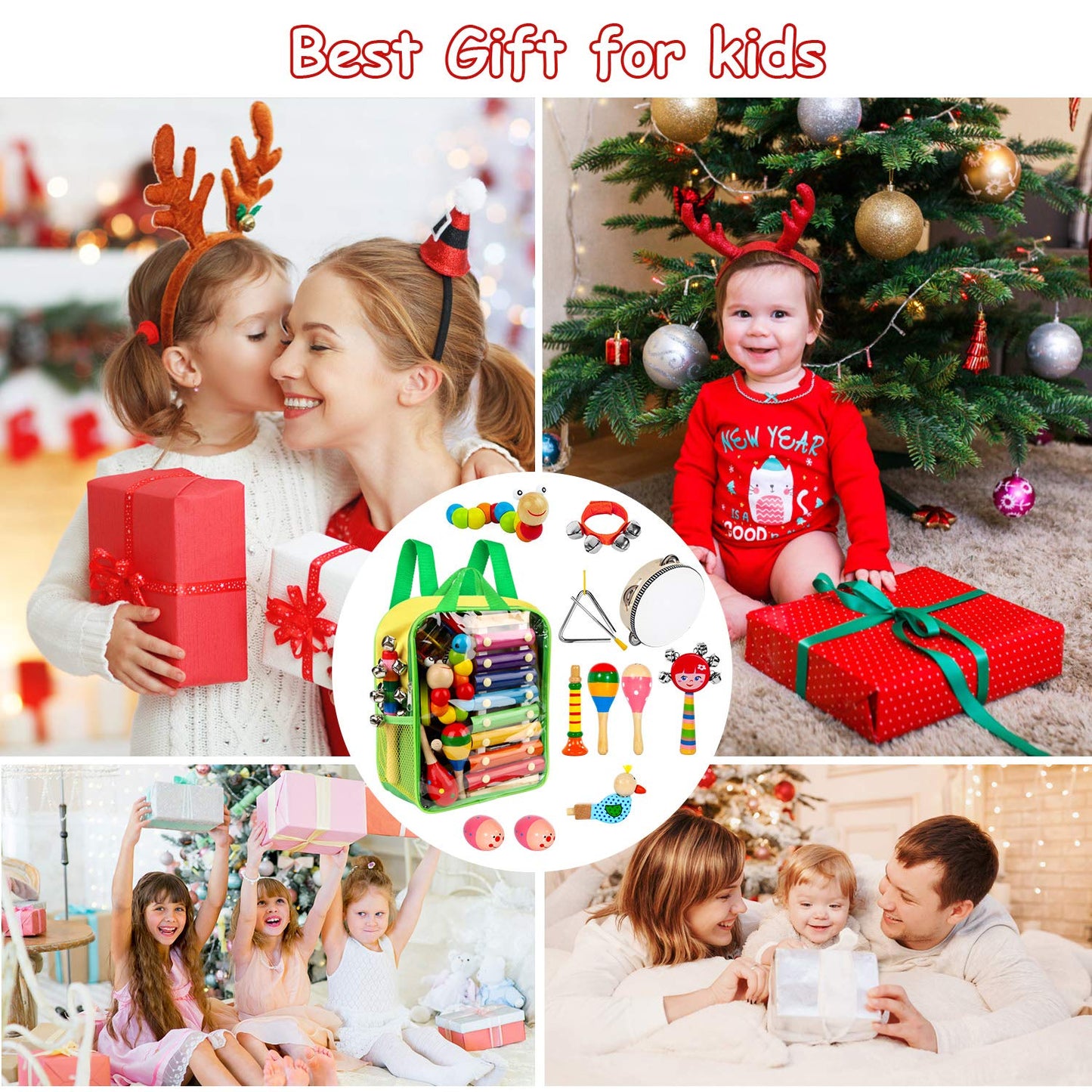 Preschool educational music set showing high quality lead free painted finishes