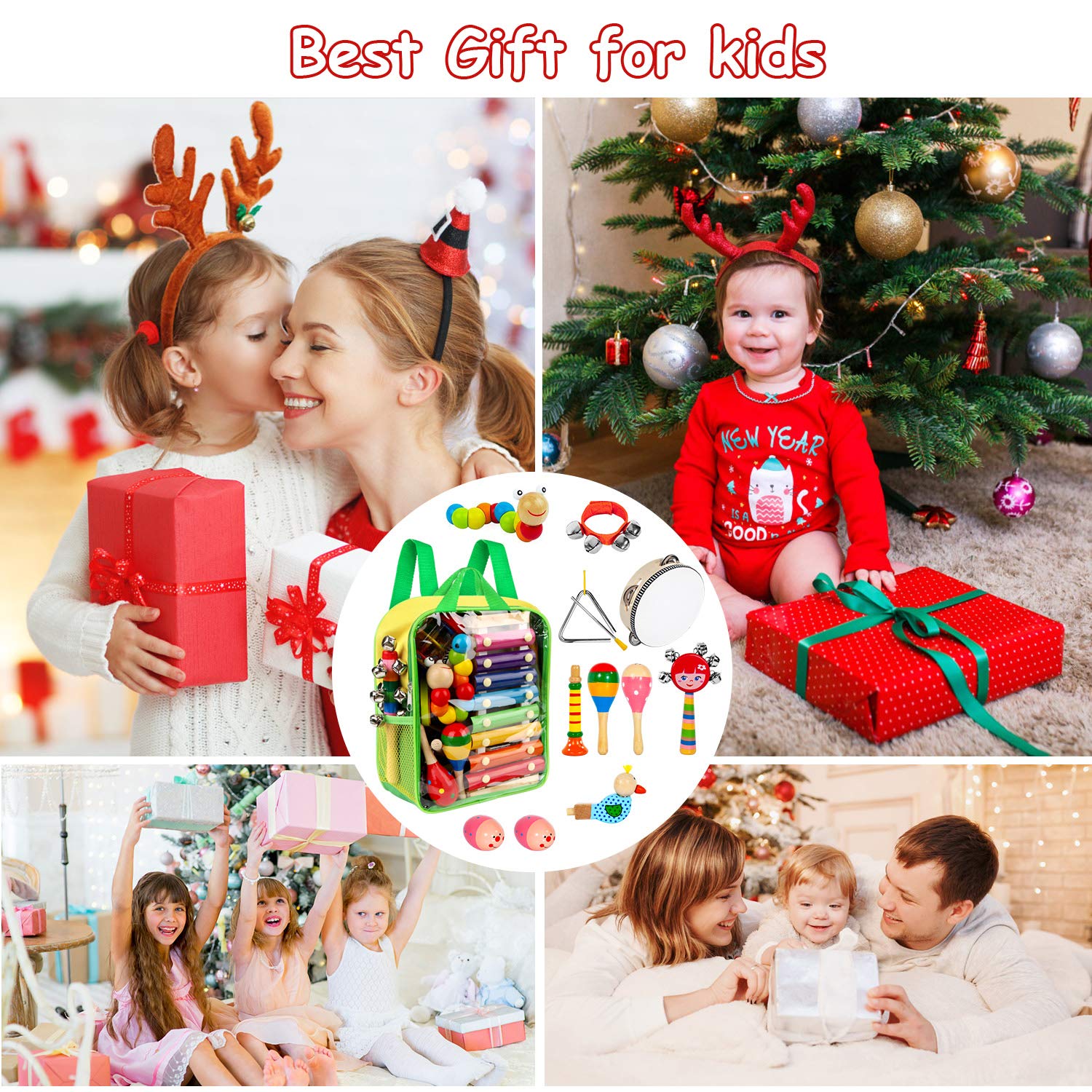 Preschool educational music set showing high quality lead free painted finishes
