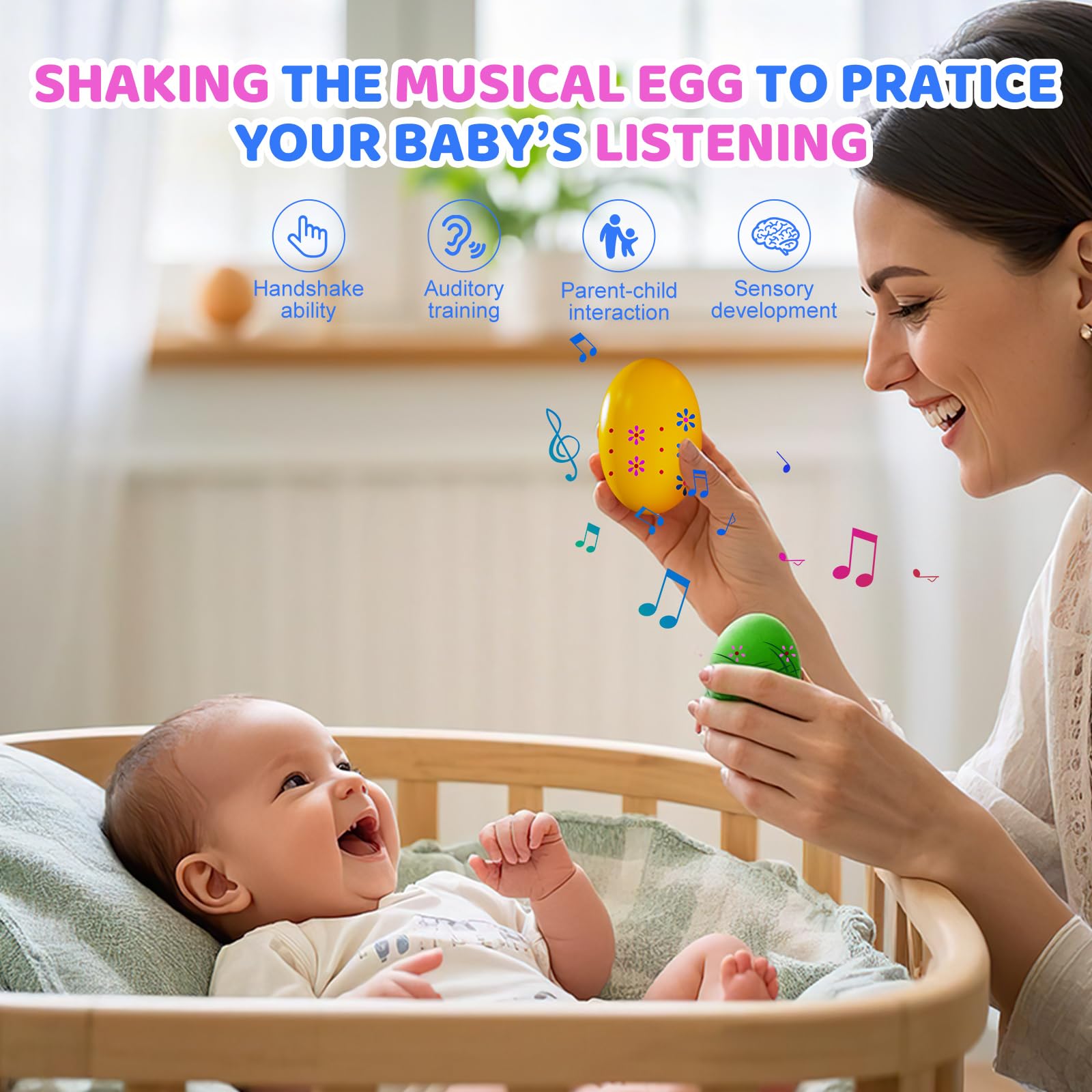 Six pack of premium non toxic wooden percussion toys for kids