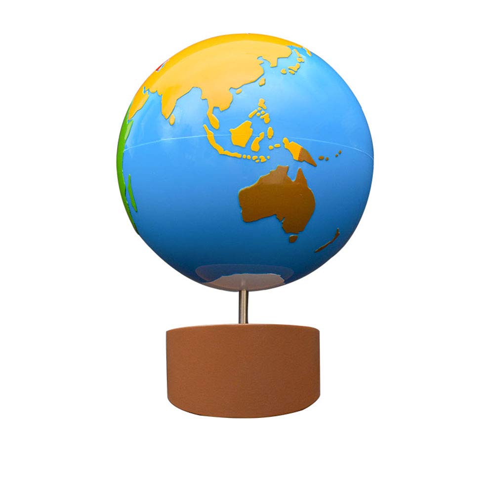 Close up of textured Montessori globe land and water surface