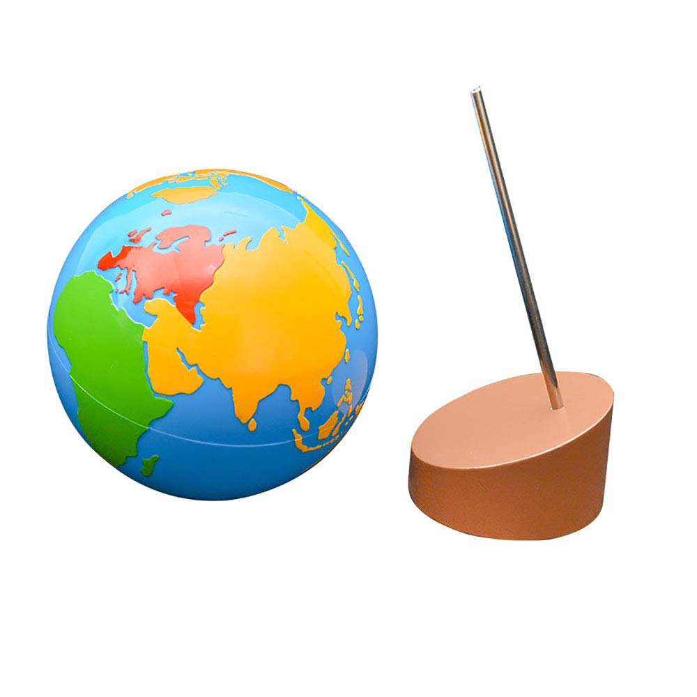 Side profile of Montessori continental globe for preschool learning