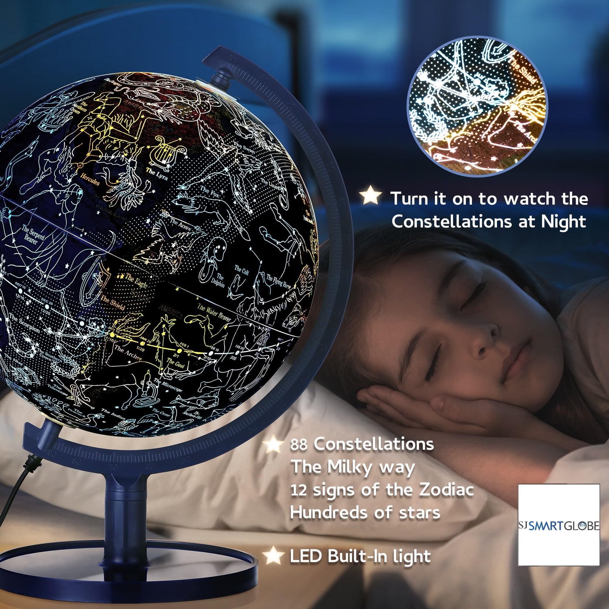 Child using tablet with Sjsmartglobe for interactive learning