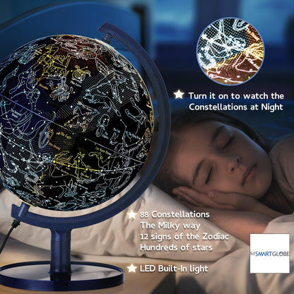 Child using tablet with Sjsmartglobe for interactive learning