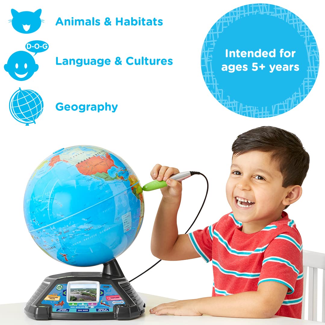 Close up of LeapFrog globe LCD screen showing BBC video.