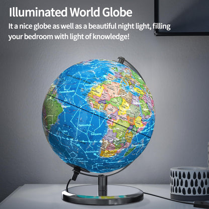 Waldauge educational globe showing detailed HD political map
