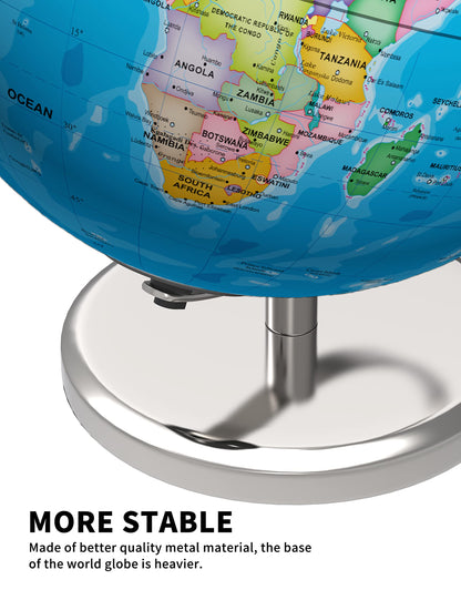 Waldauge illuminated globe displayed on a modern office desk