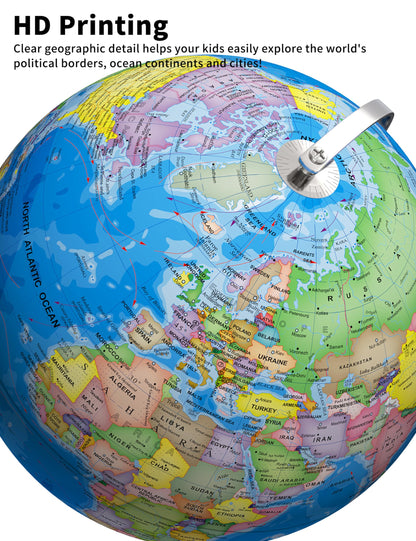 Close-up of the stable heavy metal base of the Orionstar world globe