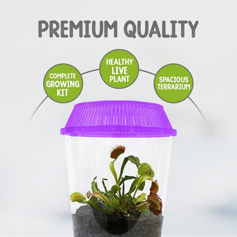 Nature Gift Store packaging components including the specialized carnivorous soil mix and live plant container.