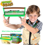 Nature Bound outdoor exploration toy with the simulated wood grain folding carry handle raised for portability.