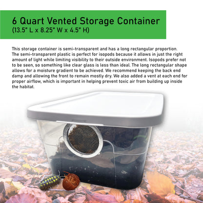 Exo-Morphs insect breeding box displaying the dual-end ventilation holes and semi-transparent design.