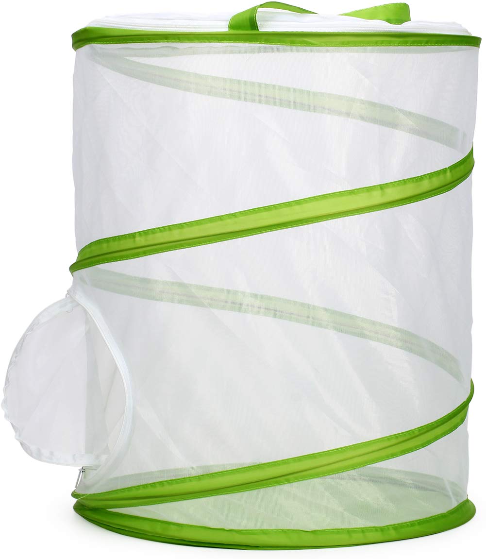 Restcloud pop up butterfly cage showing side zippered opening for easy access