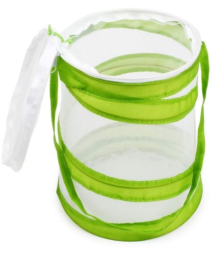 RESTCLOUD mini butterfly habitat pack of two demonstrating scale and size for raising small garden bugs.