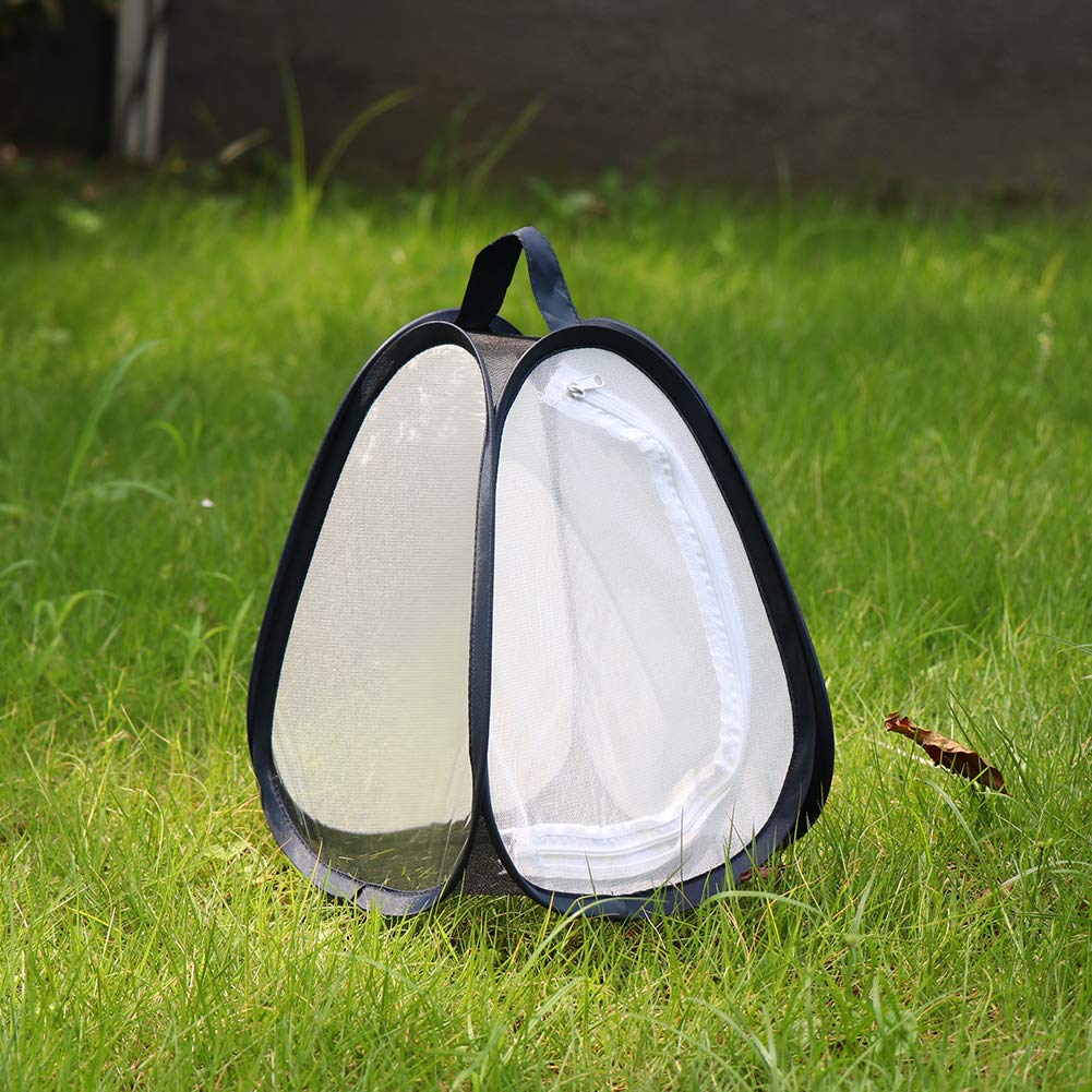 RESTCLOUD pop up insect habitat showing the breathable five-sided mesh panels for airflow.