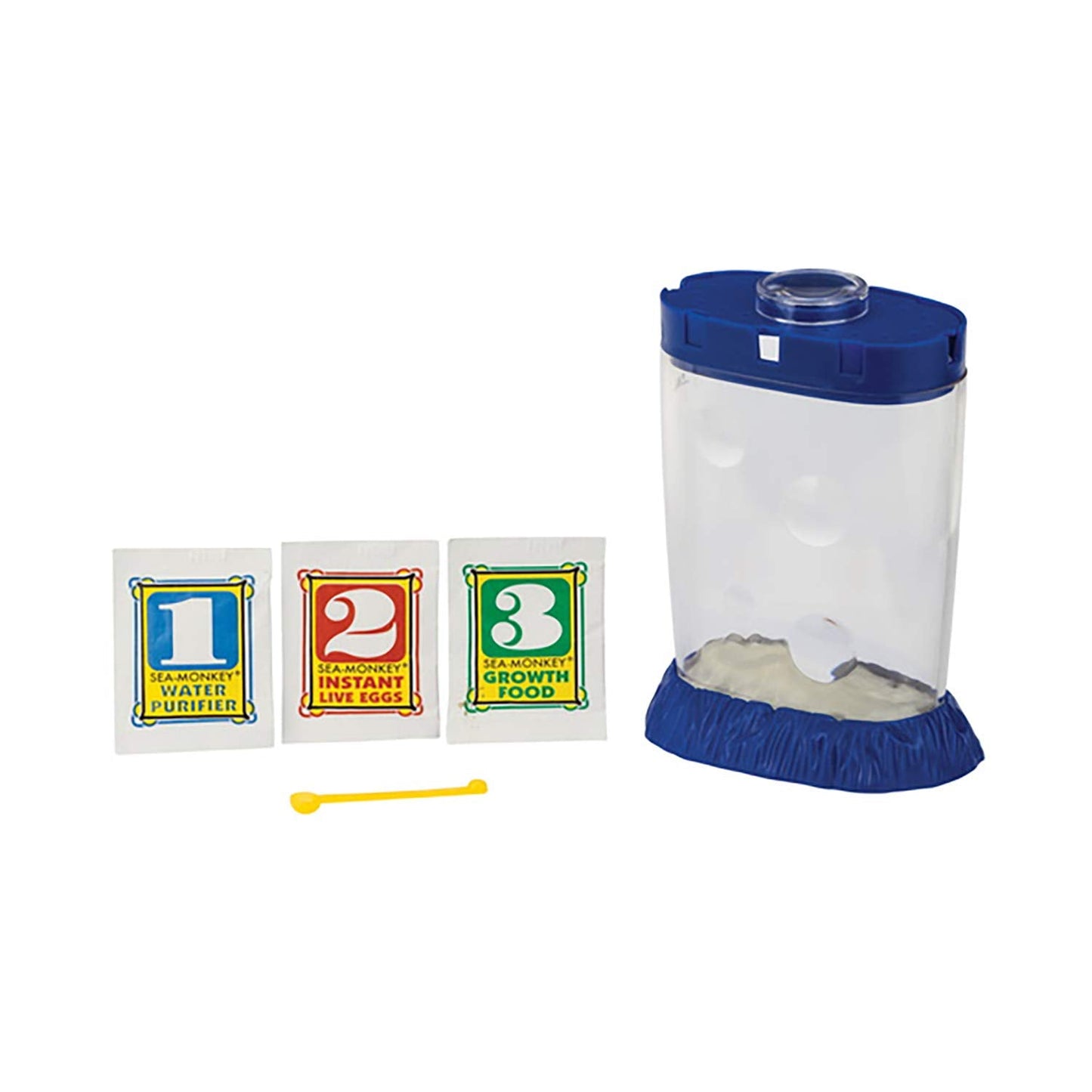 Sea Monkeys water purifier and instant live egg packets included in the box