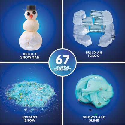 Children creating instant artificial snow and snowflake slime using the Discovery STEM set.