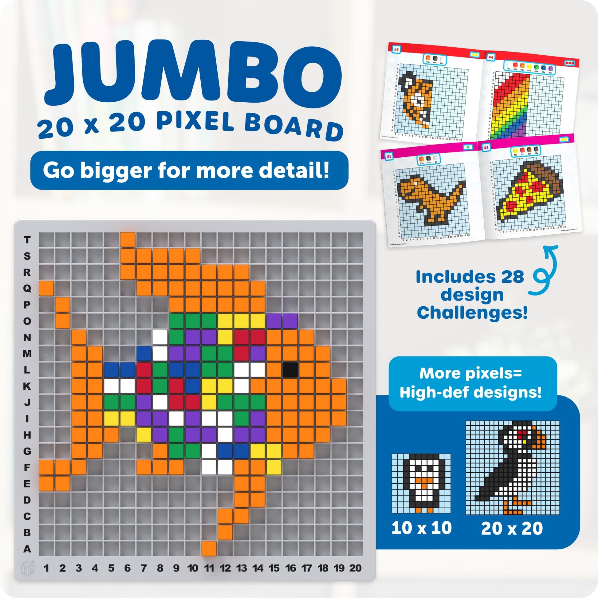 Children assembling colorful foam cubes on the jumbo grid board for screen free math learning.