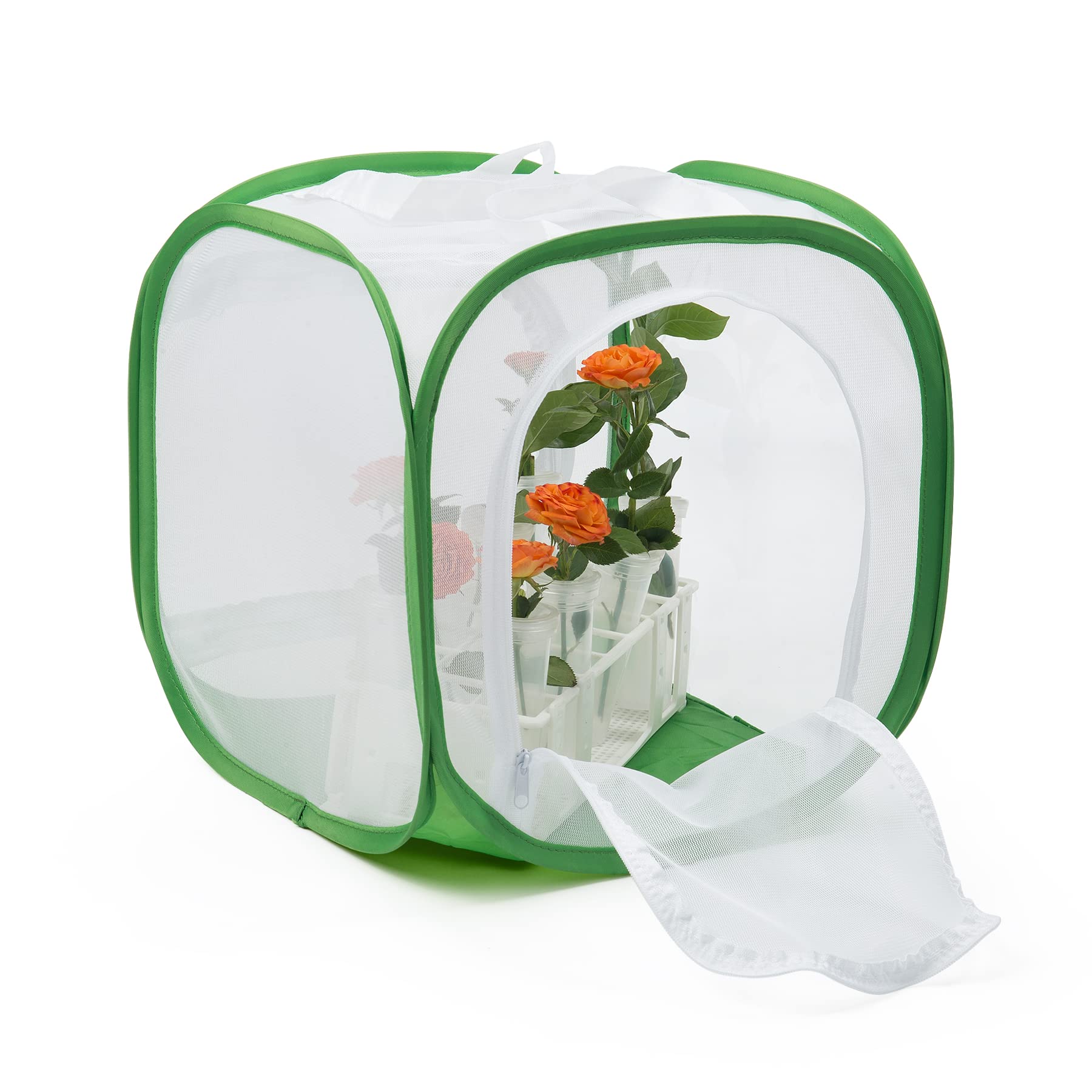 Collapsible design of the RESTCLOUD mesh cage folded flat for compact storage.