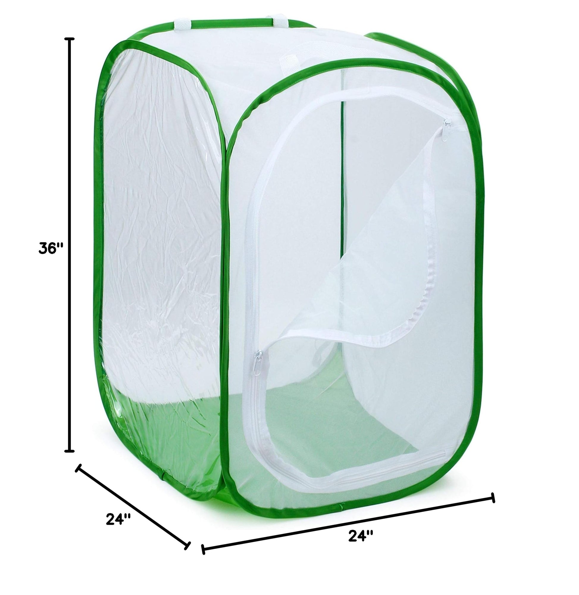 Secure zipper closures and top handles on the RESTCLOUD insect mesh cage for safe transport.