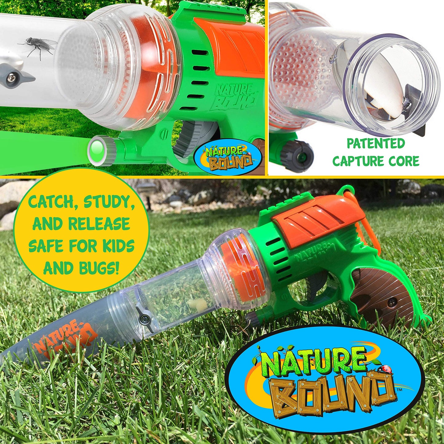 Nature Bound bug vacuum for kids showing the ergonomic handle and nozzle
