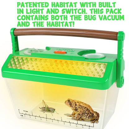 Portable insect catching kit featuring the carabiner clip and carry handle