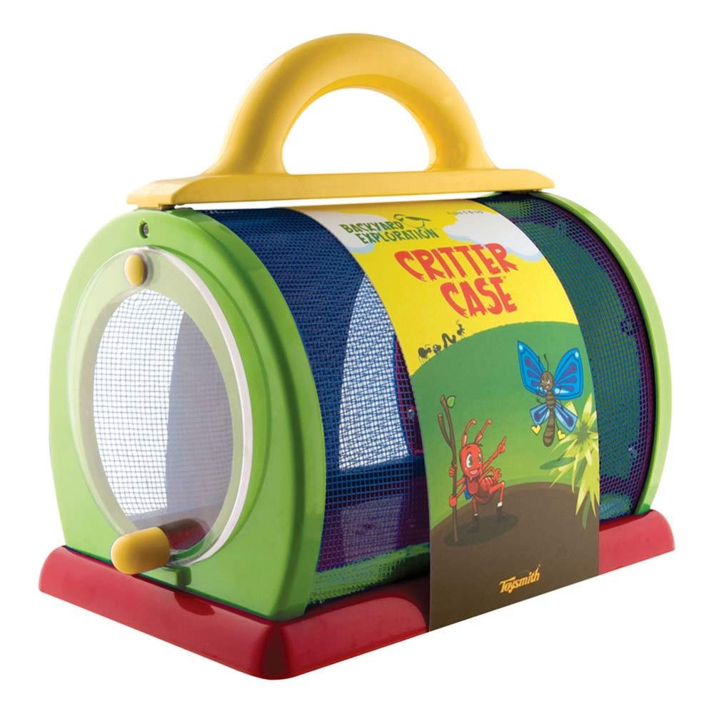 Toysmith Bug Cage carrying handle view demonstrating the portable design for backyard nature exploration and STEM learning.
