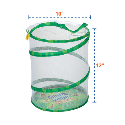 Insect Lore classroom science kit showcasing the secure zipper top closure and convenient Velcro hanging strap on the habitat.