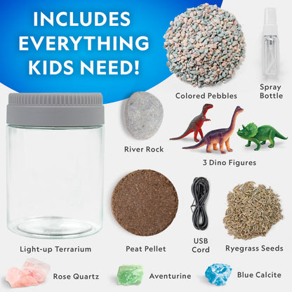 Close up view of the wide mouth terrarium container designed for easy child decoration.