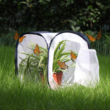 Restcloud pop-up mesh terrarium side view highlighting the fine breathable mesh panels.