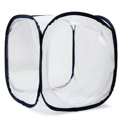 Restcloud caterpillar rearing tent with top zipper closures securely shut for protection.