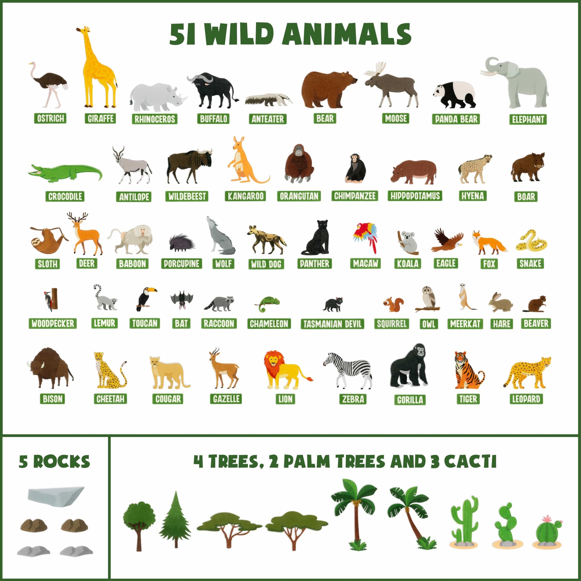Detailed texture view of the velcro backing on the premium animal felt cutouts.