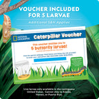 National Geographic butterfly kit packaging showcasing the live caterpillar voucher card