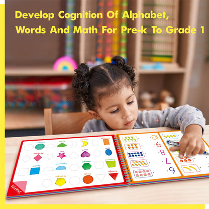 Gethelud preschool handwriting notebook showing the durable spiral binding and clean wipe surfaces
