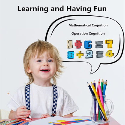 Preschool learning toy set featuring mathematical symbols for counting and basic equations
